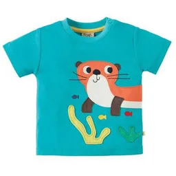 Frugi Frugi T-Shirt Otter in türkis Scout Applique Top – Produktbild 1 von 1
