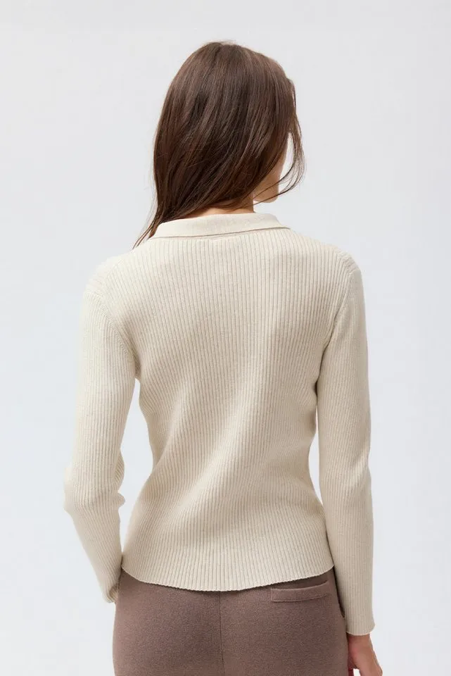 People Wear Organic People Wear Organic Strickjacke grau mélange GOTS zertifiziert, Braun, – Produktbild 3 von 5