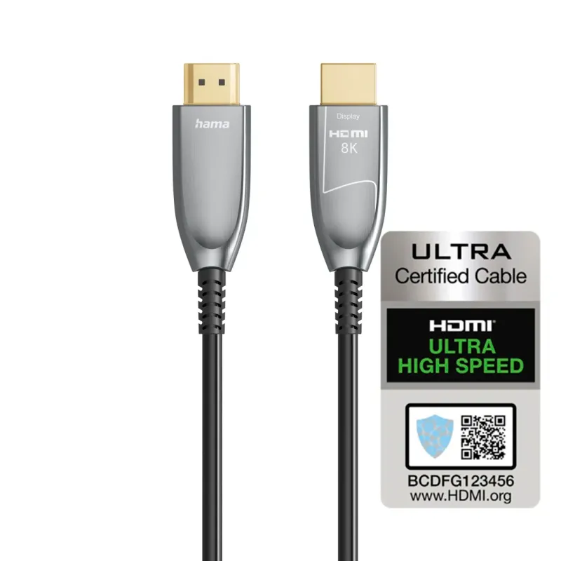 Hama Hama Ultra High Speed HDMI™-Kabel, Glasfaser, AOC, zertifiziert, 8K, Alu, 20 m – Produktbild 2 von 4