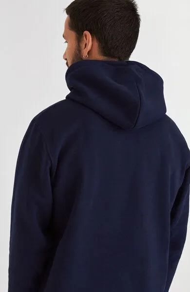 Kultgut Kultgut Biofair - Gemütlicher, flauschiger Hoodie /Worldmap, Navy, – Produktbild 4 von 5