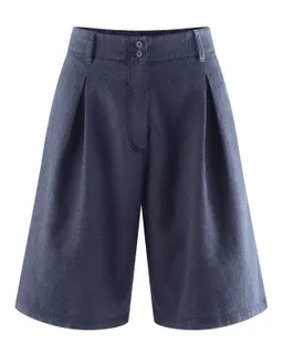 HempAge Hempage Damen vegan Bermudashorts Kariert Marineblau – Produktbild 1 von 1