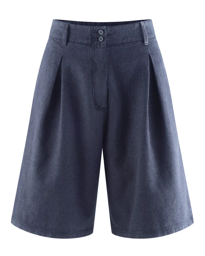 HempAge Hempage Damen vegan Bermudashorts Kariert Marineblau, Blau, – Produktbild 1 von 2