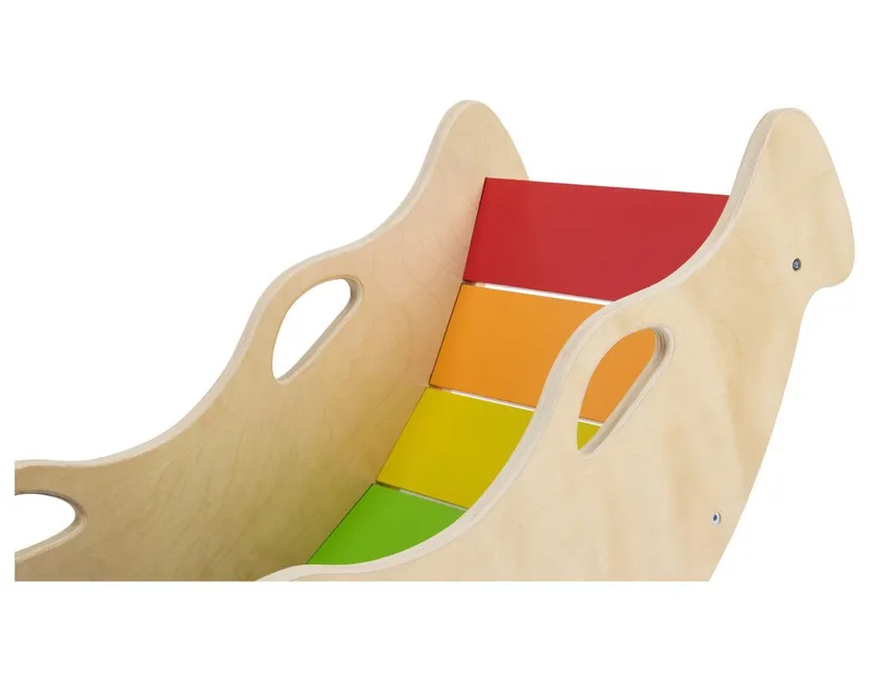 lupilu Einzelschaukel Holz Balancewippe Kinder Birkensperrholz mit 4 Griffen ab 2 Jahren, Beige, – Produktbild 4 von 5