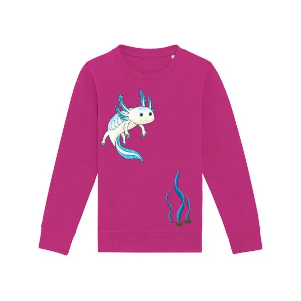 Spangeltangel Spangeltangel Kinder-Sweatshirt "Axolotl", Pink, – Produktbild 1 von 4