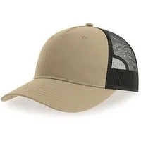 Atlantis Headwear Atlantis Headwear Zion Cap Mesh zweifarbig aus Recyceltem Polyester, Khaki/schwarz, – Produktbild 3 von 3