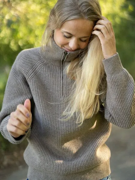 FUXBAU FUXBAU Frauen Merino Troyer, Braunmeliert, – Produktbild 4 von 4