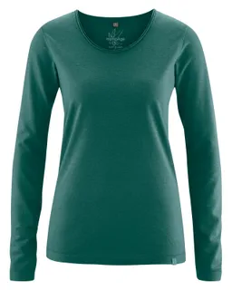 HempAge Hempage Damen vegan Langarm T-Shirt Fichtengrün – Produktbild 1 von 1