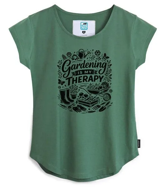 Gary Mash GARY MASH Shirt Asheville Gardening is my therapie aus Bio-Baumwolle, Oliv (grün), – Produktbild 1 von 4