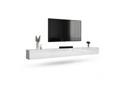 Planetmöbel TV-Schrank West TV-Board, Fernsehtisch 320 cm lang, TV-Lowboard (für Fernseher bis 75 Zoll, TV Schrank viel Stauraum, sideboard hängend, Fernsehschrank 2x 160 x 30 x 37,5 cm) weiß – Produktbild 1 von 1