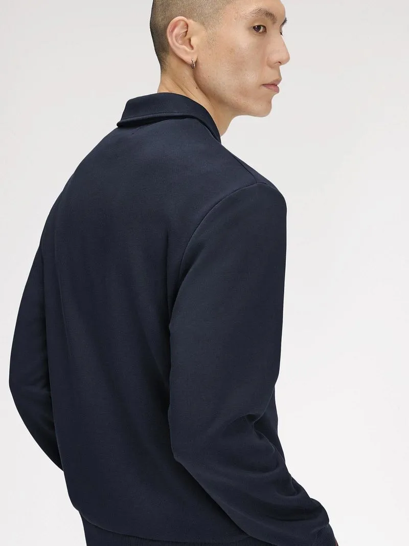 Fred Perry Fred Perry Langarm-Poloshirt Half Zip Navy - Größe L, Dunkelblau, – Produktbild 4 von 5