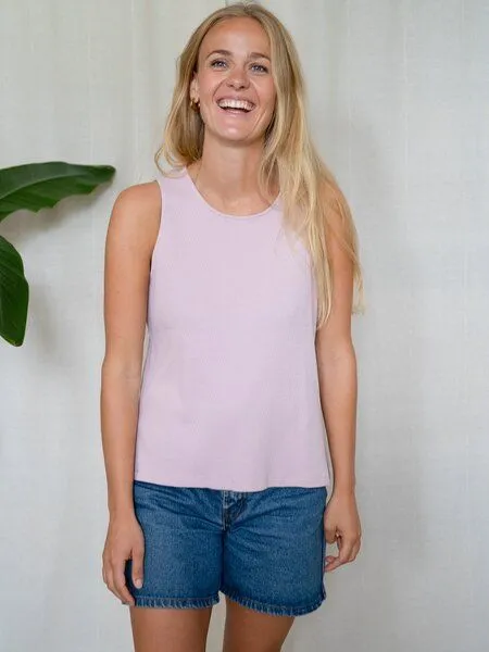FUXBAU FUXBAU Frauen Fantasy Rib Top, Pastellrosa, – Produktbild 2 von 4