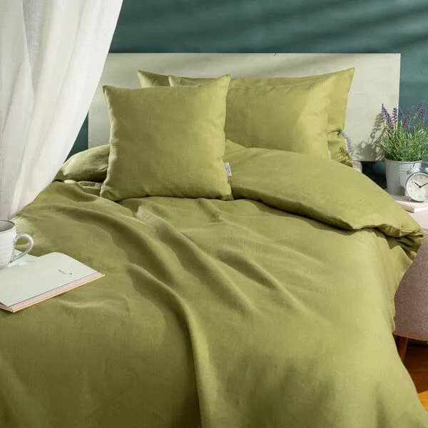 nahtur-design nahtur-design Leinenbettwäsche | 100% Leinen | kräftige Farben, Grün, – Produktbild 1 von 4