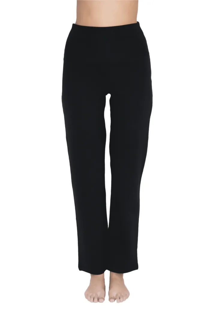 Leela Cotton Leela Cotton Damen vegan Yogahose Straight Leg, Schwarz, – Produktbild 2 von 2