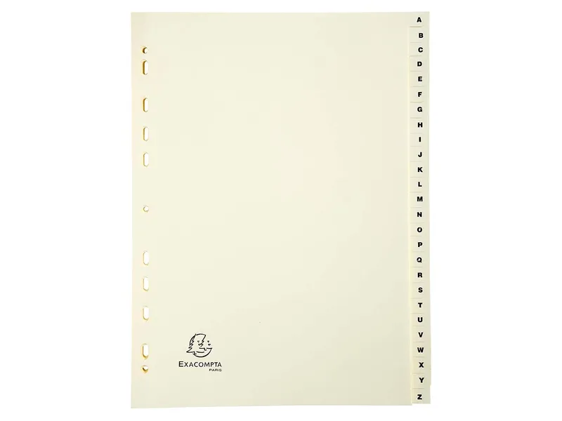 Exacompta 5 Exacompta Register, 26 Taben A-Z, 155 g/m², DIN A4, elfenbein – Produktbild 1 von 1