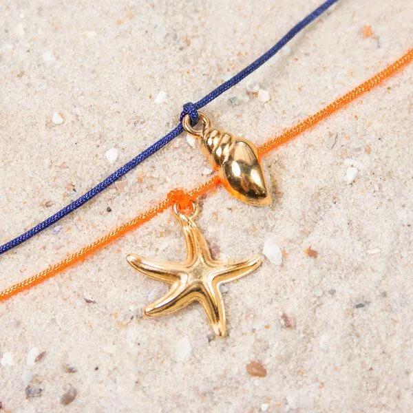 Bow & Hummingbird Bow & Hummingbird Armband auf Karte - Seestern - Schatzkarte, Neon-orange, – Produktbild 3 von 4