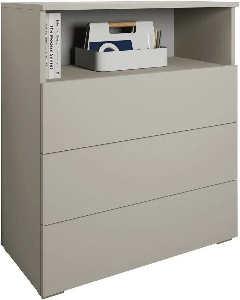 OTTO home Kommode Paris, mit 3 Schubkästen (Breite 70 cm), Beige, – Produktbild 3 von 5