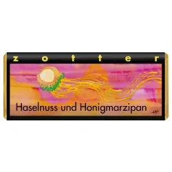 Zotter Bergmilchschokolade mit Haselnusscreme & Marzipan, handgeschöpft – Produktbild 1 von 1
