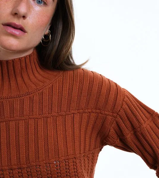 Gary Mash GARY MASH Kurzer Strickpulli May aus Biobaumwolle, Braun, – Produktbild 4 von 4