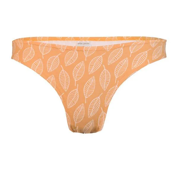 Frija Omina Frija Omina Bio-String Pur gemustert, Blätter curry (gelb), – Produktbild 1 von 2