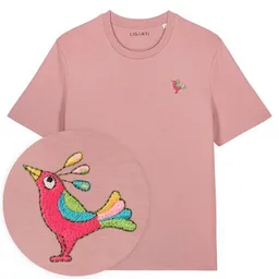 LIGARTI Besticktes T-Shirt – Patrischa der Paradiesvogel – LIGARTI Tiermanufaktur – Produktbild 1 von 1