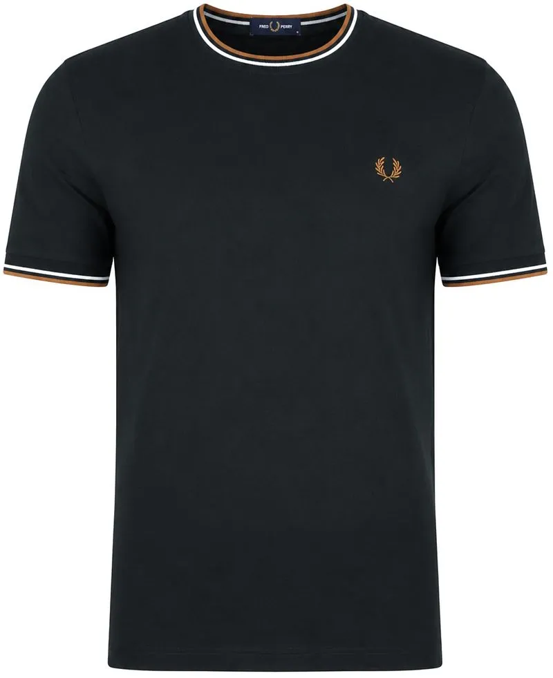 Fred Perry Fred Perry Twin Tipped T-Shirt Grün 78C - Größe M, Dunkelgrün, – Produktbild 2 von 5