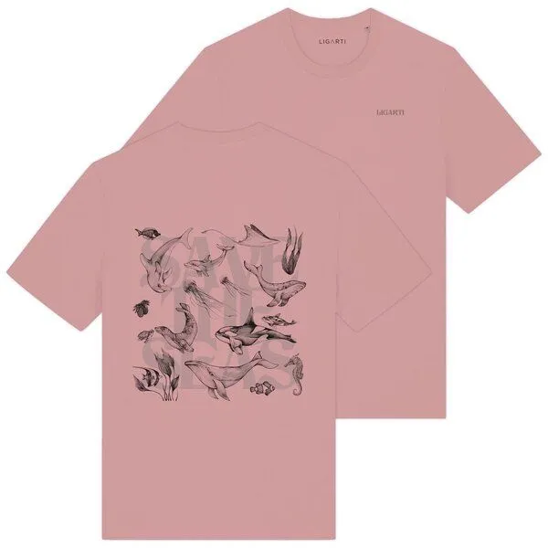 LIGARTI T-Shirt – Save The Seas – LIGARTI Tiermanufaktur, Altrosa, – Produktbild 1 von 3