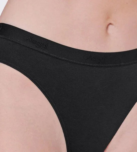Sloggi Sloggi 2x GO CASUAL Slip mit hohem Beinausschnitt Bio-Baumwolle, Schwarz, – Produktbild 3 von 4