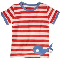 HANS NATUR Kinder T-Shirt Bio-Baumwolle Wal rot-off white Gr.86/92 – Produktbild 1 von 1