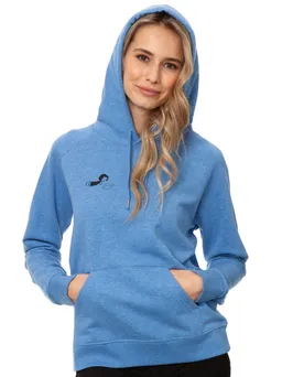 FellHerz FellHerz Damen Hoodie Buchmädchen blue melange, Bio Fair und Vegan – Produktbild 1 von 1