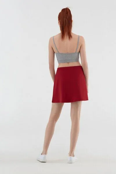 Leela Cotton Leela Cotton Damen Bio-Baumwolle Rock Kleid, Rot, – Produktbild 3 von 3