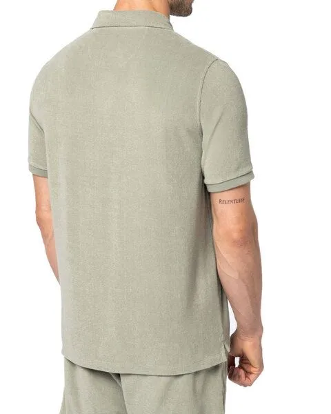 YTWOO YTWOO Herren Polohemd aus weichem Bio-Terrystoff - Made in Portugal, Graugrün, – Produktbild 2 von 4