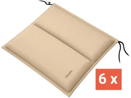 Doppler doppler Sitzkissen "CITY" mit Längssteppung, 6er-Pack, 48x48x6 cm, Polyester, sand – Produktbild 1 von 1