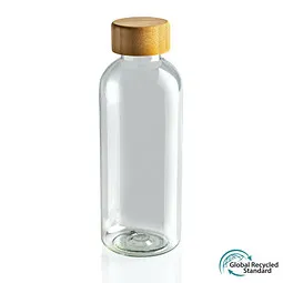 XD Collection GRS rPET Flasche mit Bambus-Deckel, transparent – Produktbild 1 von 1