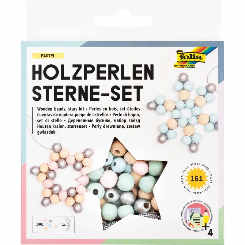 folia folia Holzperlen Stern-Set pastel – Produktbild 1 von 1