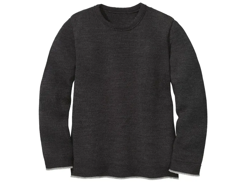 Disana Disana Kinder Strickpullover Bio-Merinowolle anthrazit Gr. 86/92, Grau, – Produktbild 1 von 2