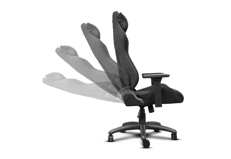 Trust Trust Gaming Chair GXT 723 Ruya Gamingstuhl Stoff ergonomisch 3D Armlehnen 150 kg, Grau, – Produktbild 4 von 6