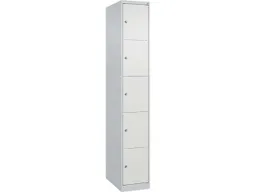 C+P C+P Schließfachschrank Classic PLUS, 5 Fächer, 1850x300x500mm, Lichtgrau/Verkehrsweiß – Produktbild 1 von 1