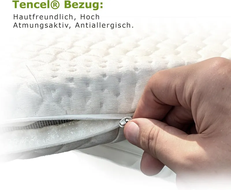 shogazi ®, Topper SHOGAZI Visco Topper, Memory-Schaum, abnehmbarer Bezug, Reißverschluss, 5 cm hoch – Produktbild 5 von 5