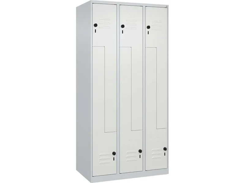 C+P C+P Z-Spind Classic PLUS, 6 Fächer, 1850x900x500mm, Lichtgrau/Verkehrsweiß – Produktbild 1 von 1