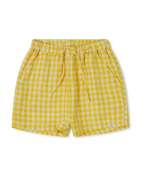 MATONA Matona Klassische kurze Hose für Kinder aus Leinen / Classic Shorts, Yellow gingham, – Produktbild 4 von 4