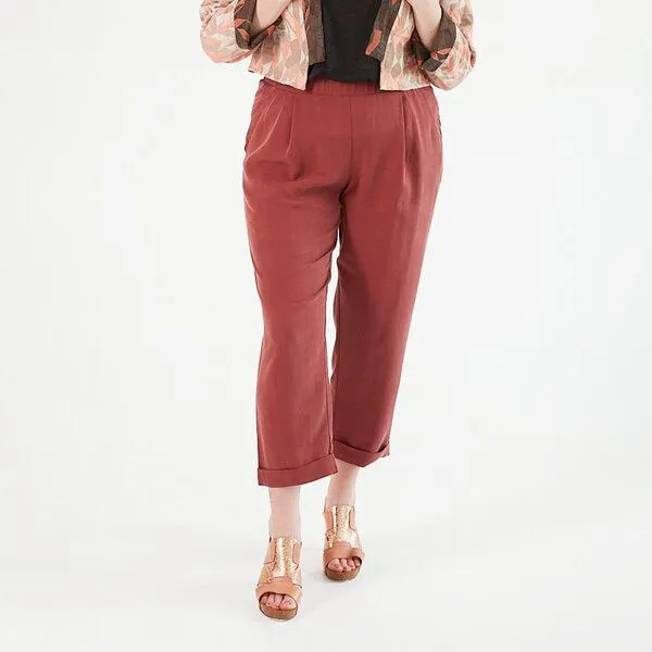 WiDDA berlin WiDDA berlin Hose Jupp aus Tencel, Weinrot, – Produktbild 1 von 2