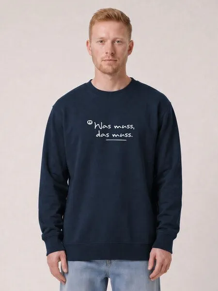 watapparel watapparel Sweatshirt Unisex Was muss das muss, French navy, – Produktbild 2 von 2