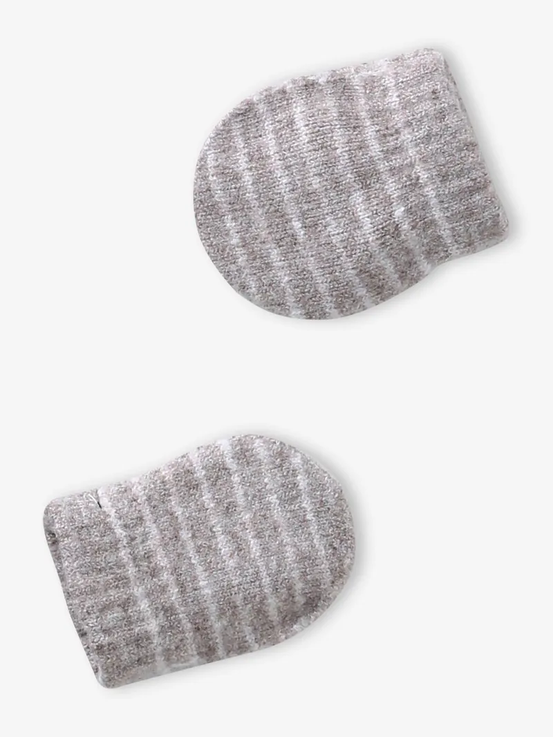 Vertbaudet Baby-Set aus Mütze, Taupe, – Produktbild 3 von 4