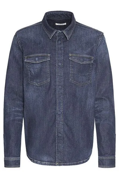 Wunderwerk Wunderwerk Herren Jeanshemd aus Bio-Baumwolle "Heavy duty denim shirt jacket", Blau (830 blue), – Produktbild 2 von 3