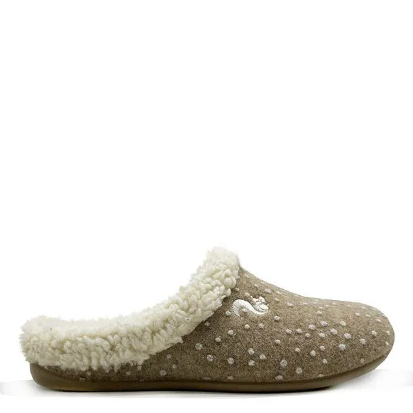 thies Hausschuh "thies ® Eco Snow Cozy Slipper" aus weichem Wollfilz, zert. Bio-Baumwolle, Beige, – Produktbild 1 von 4