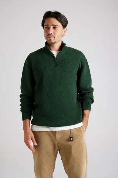 Trendsplant Trendsplant Bernia Quarter Zip Knit Forest, Grün, – Produktbild 1 von 3