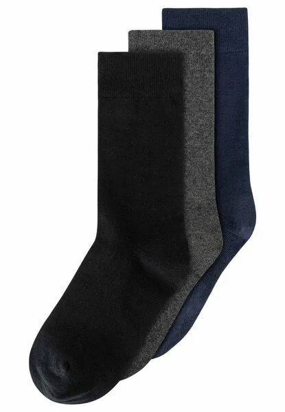 MELA MELA Basic Socken 3 Paare aus 100% Bio-Baumwolle, Schwarz,anthrazit melange,navy, – Produktbild 1 von 1