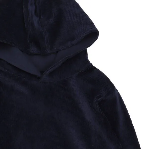 Walkiddy Walkiddy Cord Navy Bio-Baumwoll-Kinder-Hoodie Blau - GOTS-zertifiziert, Umweltfreundlich & Hautfreundlich, Blau, – Produktbild 3 von 3