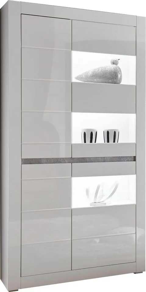 Home affaire Wohnwand Carat, (Set, 4-St), wird jeweils mit zwei Leisten angeliefert, 1 x grau, 1 x weiss, Weiß, – Produktbild 5 von 5