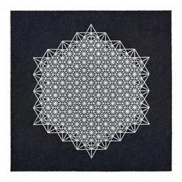 Veskor Cassiopeia Veskor Cassiopeia STERN TETRAEDER 512 Heilige Geometrie Linoldruck | 40 x 40 cm | Silber auf Schwarz – Produktbild 1 von 1